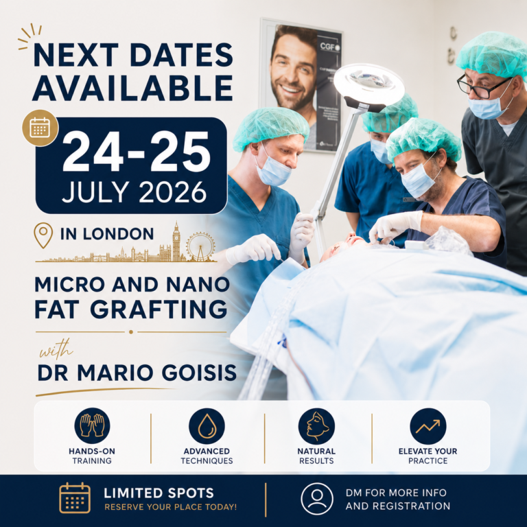 Read more about the article Master the Art of Micro & Nano Fat Grafting with Dr. Mario Goisis – London Training | 24–25 July 2026